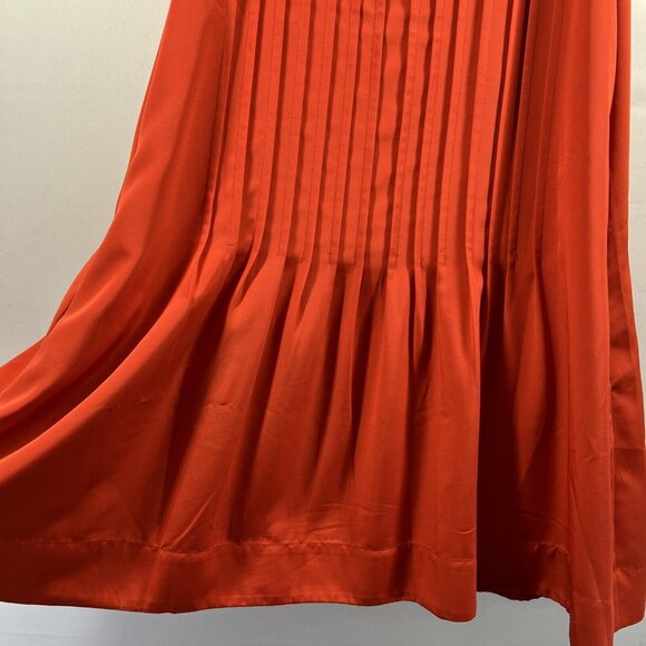 Lauren Ralph Lauren Women's Dress Size 8P Orange Lined Pin Tuck Short Pin Tucked - Picture 4 of 8